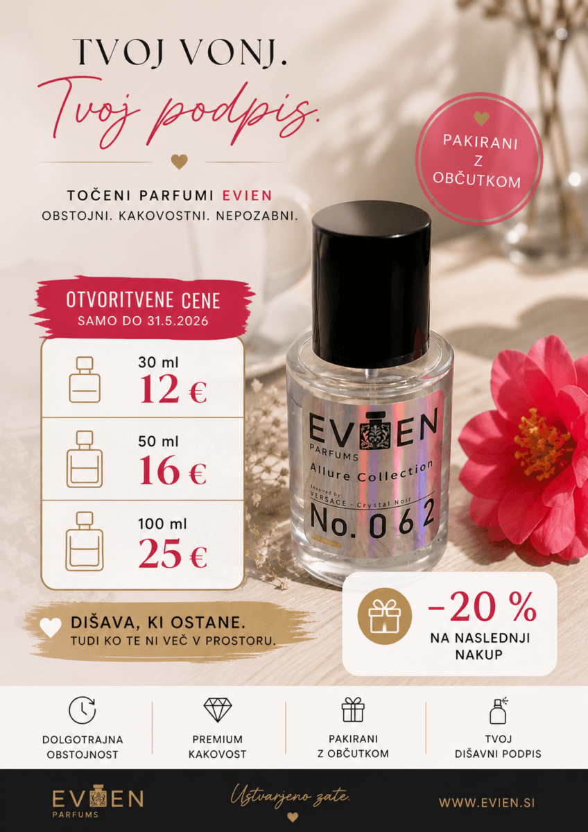Parfumi po dostopnih cenah - popusti ob odprtju trgovine s parfumi EVIEN